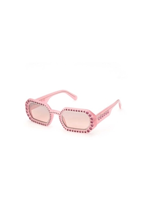 Swarovski Ladies Pink Rectangular Sunglasses 5636336