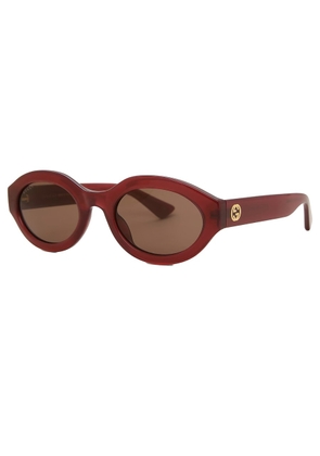 Gucci Brown Oval Ladies Sunglasses GG1579S 004 53