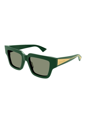 Bottega Veneta Green Square Ladies Sunglasses BV1276S 003 52