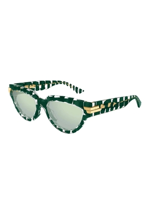 Bottega Veneta Green Cat Eye Ladies Sunglasses BV1035S 008 55
