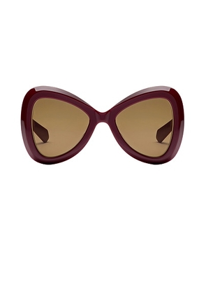 Valentino Garavani V Gold III Sunglasses in Bordeaux - Burgundy. Size all.