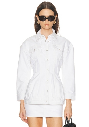WARDROBE.NYC Denim Contour Jacket in White - White. Size M (also in XS).