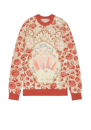 Acne Studios Graphic Sweater in Blossom Pink & Gold - Pink. Size M (also in ).