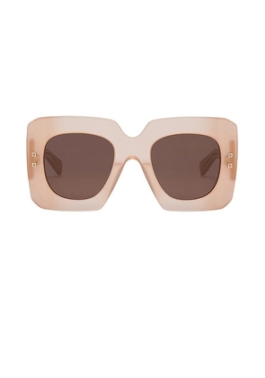 BALMAIN B-bold Sunglasses in Cloudy Nude & Dark Brown Chocolate - Nude. Size all.