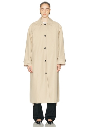 EAVES x Jasmine Tookes Lena Car Coat in Khaki - Beige. Size L (also in M, S, XS, XXS).