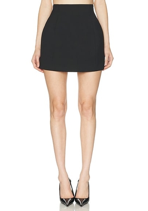EAVES x Jasmine Tookes Irene Classic Suiting Sculpted Mini Skirt in Black - Black. Size L (also in XL, XS, XXS).