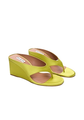ALAÏA Wedge Sandal in Lime - Green. Size 37 (also in 39, 41).
