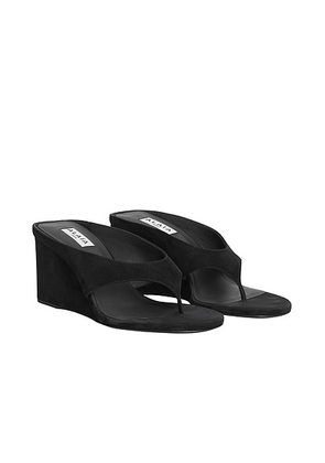 ALAÏA Wedge Thong Mule in Noir - Black. Size 40 (also in 41).