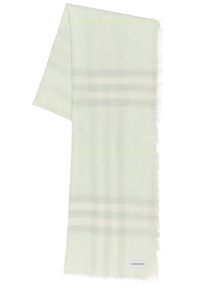 Burberry Giant Check Scarf in Mint - Mint. Size all.