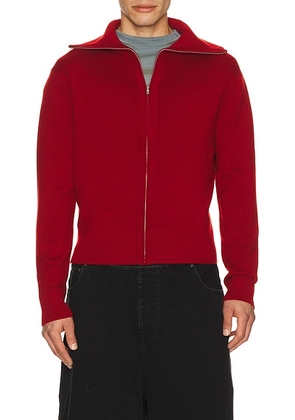Entire Studios Knit Zip Up Jacket in Cherry - Red. Size L (also in M, S).
