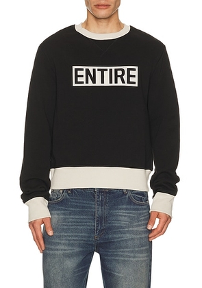 Entire Studios Contro Crew Sweatshirt in Skunk - Black. Size L (also in M, S, XL/1X).