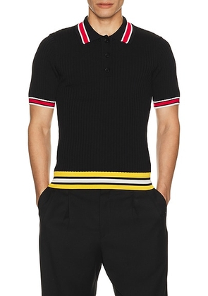 Entire Studios Ribbed Polo in Inferno - Black. Size L (also in S, M, XL/1X).