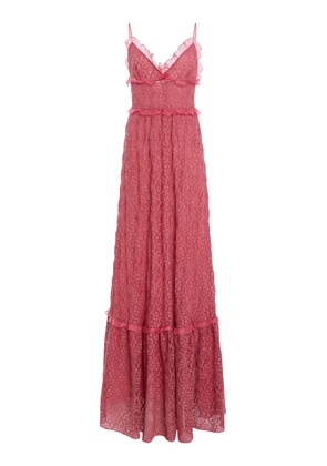 Giambattista Valli Ruffled Macrame Maxi Dress - Moda Operandi