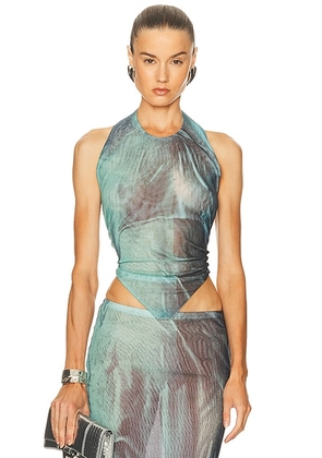 Jean Paul Gaultier Water Scarf Top in Indigo & Vintage Blue - Blue. Size S (also in ).