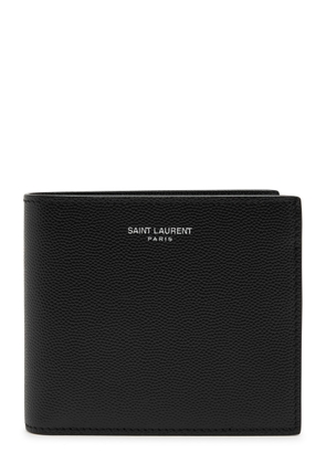 Saint Laurent East/west Pebbled Leather Wallet - Black - One Size