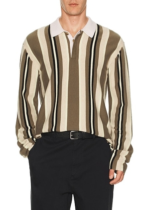 Guest In Residence Striped Rugby in Cypress Combo - Grey. Size L (also in M, S, XL/1X).