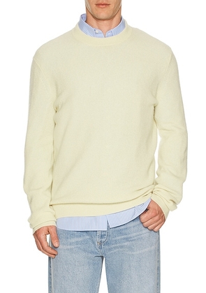 Guest In Residence Rib Allday Crew in Mist - Yellow. Size L (also in S, M, XL/1X).