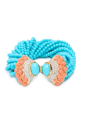 Kenneth Jay Lane Beaded 22kt Gold-plated Bracelet - Turquoise - One Size