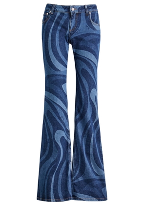 Pucci Wave-printed Flared-leg Jeans - Denim - 40 (UK8 / S)