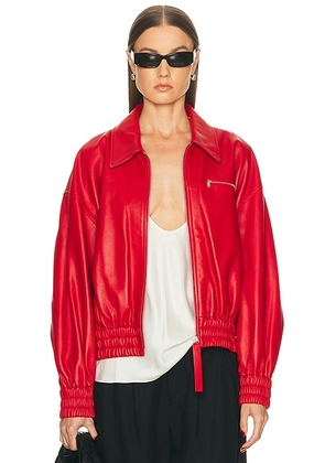 Jil Sander Bomber Jacket in Red - Red. Size 36 (also in 38).