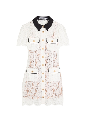 Self-portrait Guipure Lace Mini Shirt Dress - White - 8 (UK8 / S)