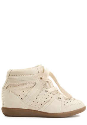 Isabel Marant Bobby 50 Perforated Suede Wedge Sneakers - Off White - 41 (IT41/ UK8)