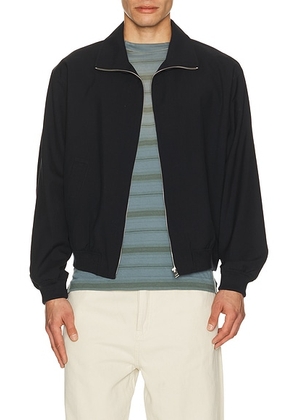 FRAME Wool Zip Blouson in Dark Navy - Navy. Size L (also in M, XL/1X).