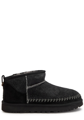 Ugg Classic Ultra Mini Biarritz Suede Ankle Boots - Black - 7 (IT40/ UK7)