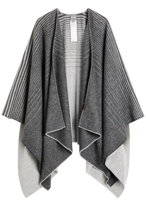 MM Brenta Striped Brushed-knit Cape - Light Grey - One Size