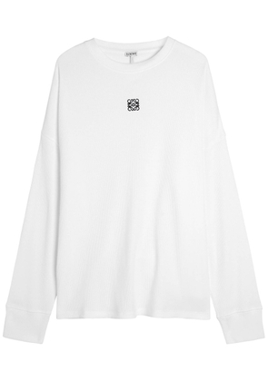 Loewe Logo-embroidered Ribbed Cotton top - White - L