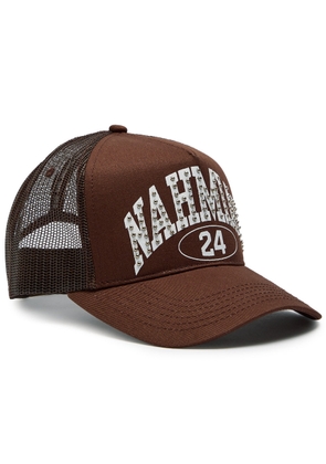 Nahmias Studded Printed Canvas Trucker hat - Brown - One Size