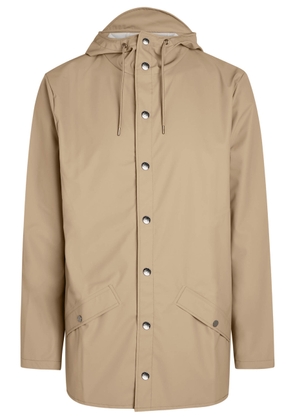 Rains Hooded Waterproof Shell Jacket - Beige - L