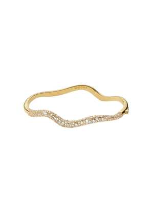 Missoma Molten Snow 18ct Gold-plated Ripple Hinged Bangle - S