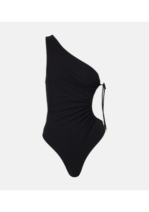 Saint Laurent Gathered one-shoulder swimsuit