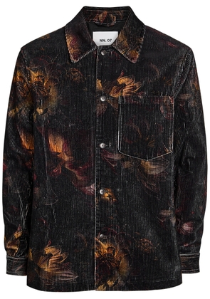 NN07 Blaze Printed Corduroy Overshirt - Black - Xxl