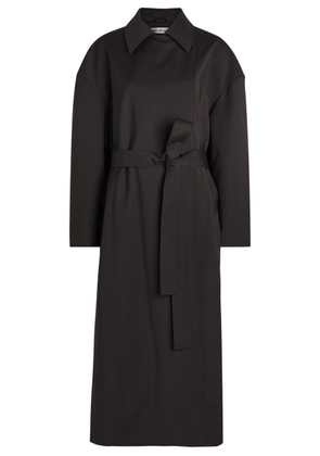 Our Legacy Court Pinstripe Woven Trench Coat - Black - 36 (UK8 / S)