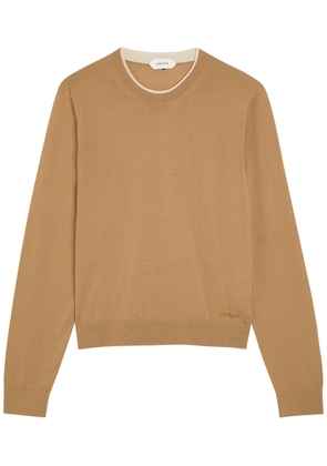 Versace Layered-neck Wool-blend Jumper - Camel - 44 (UK12 / M)