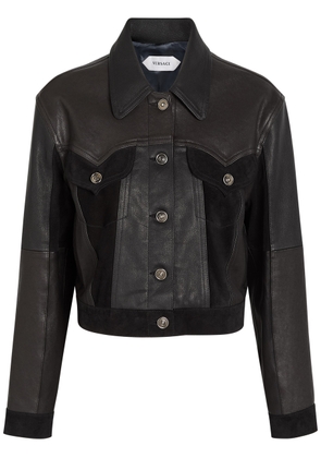 Versace Panelled Leather Jacket - Black - 44 (UK12 / M)