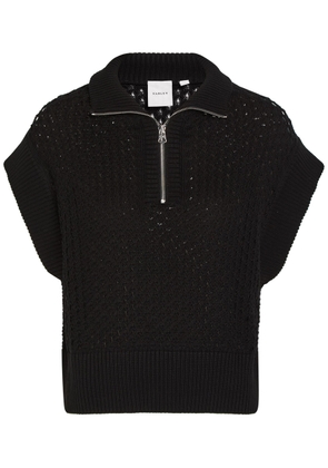 Varley Gaines Half-zip Cotton-knit Vest - Black - Xxs (UK4 / Xxs)