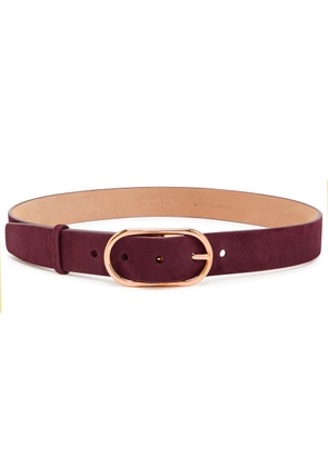 Gabriela Hearst Link Suede Belt - Burgundy - M