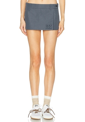 Miu Miu Check Skort in Bleu - Navy,Blue. Size 42 (also in ).