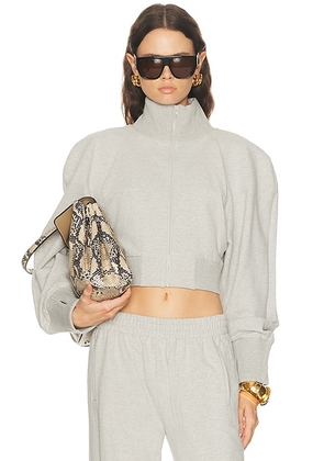 Norma Kamali Oversized Turtle Bomber Jacket in Light Heather Grey - Grey. Size L (also in ).