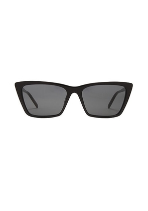 Saint Laurent Thin Mica Sunglasses in Black - Black. Size all.