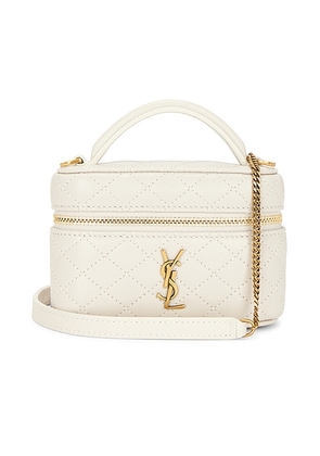 Saint Laurent Micro Gaby Vanity Bag in Crema Soft - Ivory. Size all.
