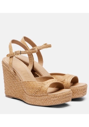 Souliers Martinez Summer raffia espadrille wedges