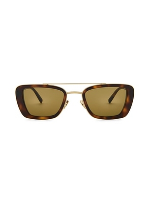 Saint Laurent Rectangular Sunglasses in Havana & Brown - Brown. Size all.