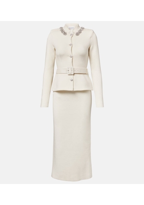 Self-Portrait Embellished knitted midi dress
