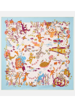 Gucci GG printed silk twill scarf
