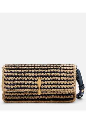 Christian Louboutin Bettina Mini leather-trimmed crochet clutch