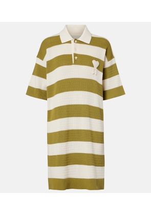 Ami Paris Ami de Cour striped cotton polo dress